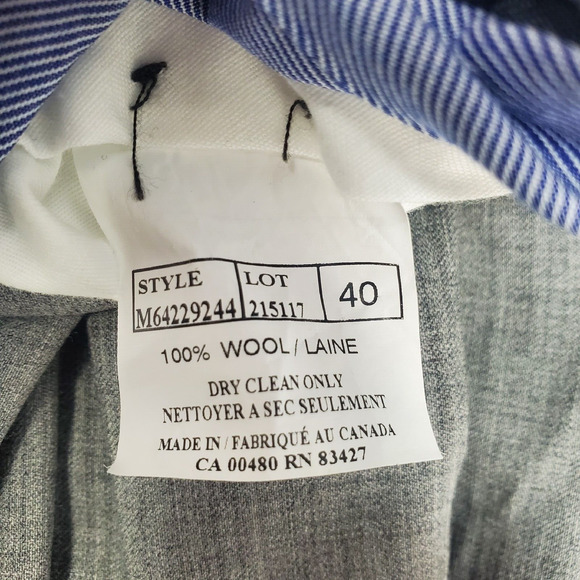 Ballin Men’s Flat Front Pants Super 120s Wool‎ Comfort EZE 40 Gray - Picture 8 of 14